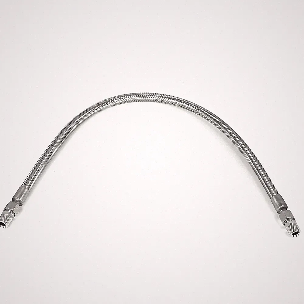 1/2" x 36" Stainless Steel Compressed Air Line Metal Flex Hose with NPT Adapters