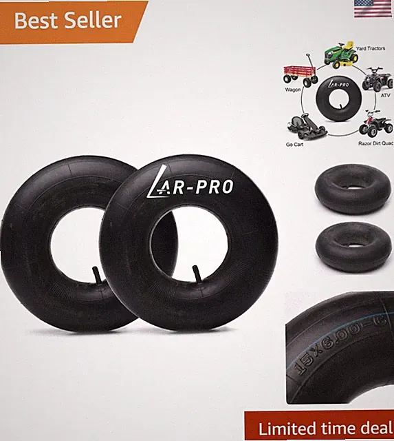 15x6.00-6 Inner Tubes 2-Pack with TR-13 Stem - Heavy-Duty for All- Use