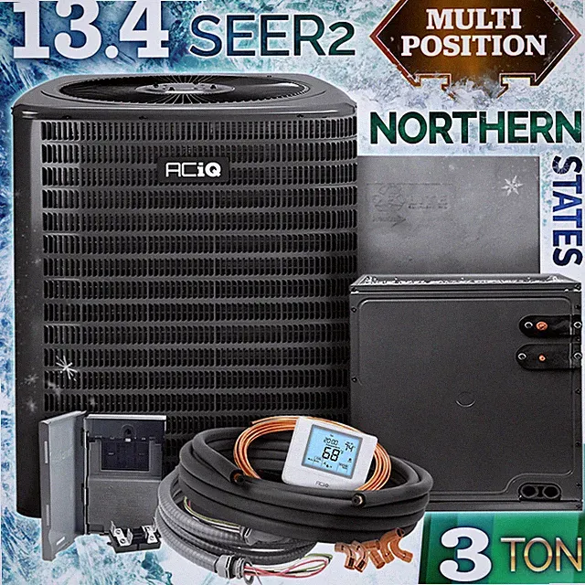3 Ton 13.4 SEER2 R32 Central Air Conditioning Unit & Evaporator Coil AC System