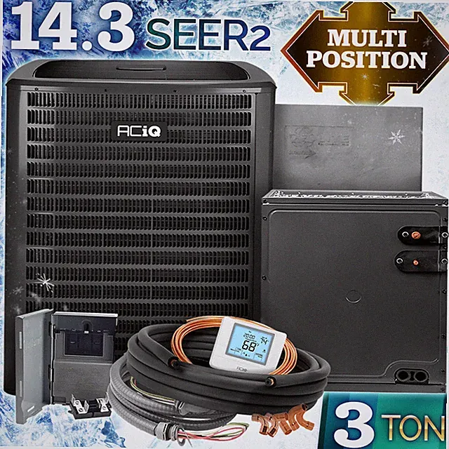 3 Ton AC Unit, R32 Central Air Conditioning Condenser & Evaporator Coil System