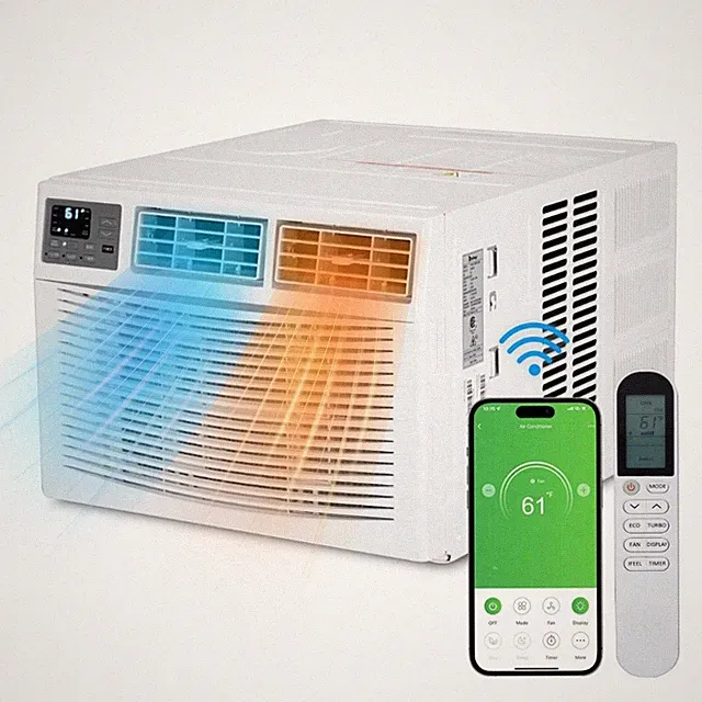 8,000 BTU Heat and Cool Window Air Conditioner w/ Wifi, Remote Control 350 sq.ft