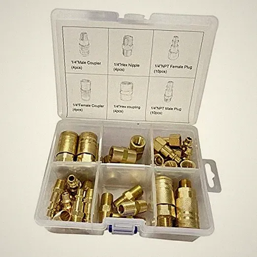 Air Hose Fittings 1/4" Air Coupler & Plug Kit,36 Pieces 36 pieces with case