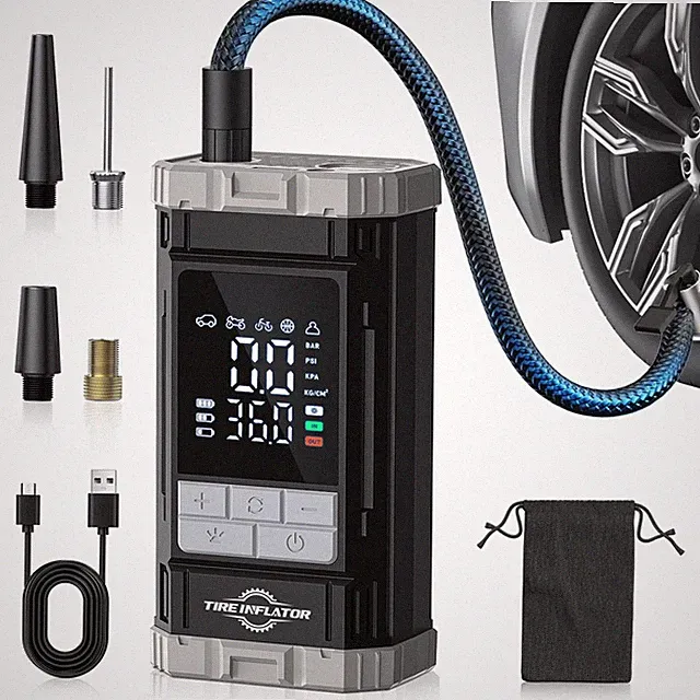 Aneson Tire Inflator Portable Air Compressor, 2X Fast Air Pump with Digital G...