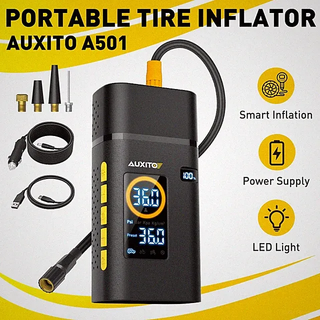 Car Electric Air Pump 300PSI Air Compressor Portable Tire Inflator Car Bike EAH