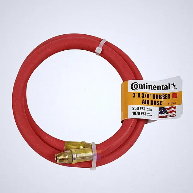 Continental Rubber Air Hose 3 Feet x 3/8 Inch 250 PSI Oil-Resistant Red 10368