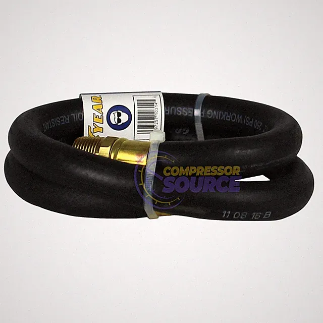 Goodyear 3' x 1/2" Rubber Air Hose Whip 250 PSI USA Made 1/2" NPT 10314