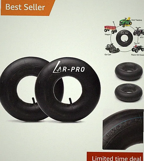 High-Quality 2-Pack Inner Tubes 15x6.00-6 with TR-13 Valve for Versatile Use