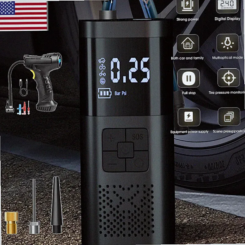 Portable Air Compressor Tire Inflator Car Bike Ball Motorcycle Electric Pump USA