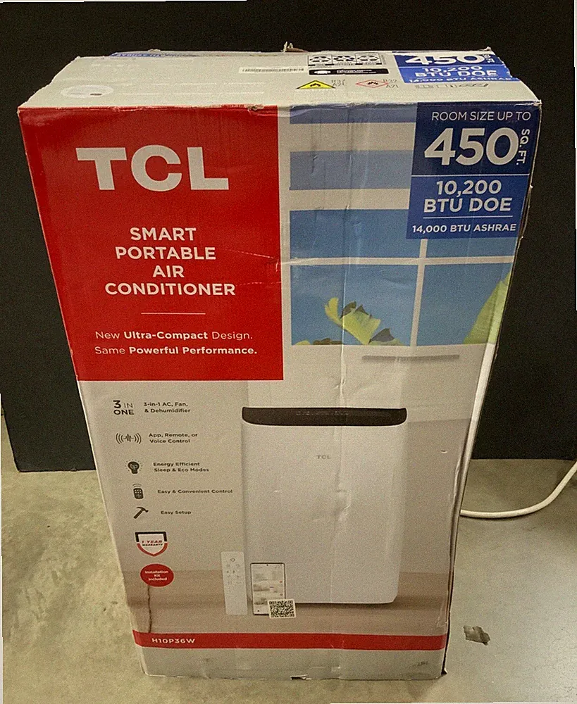 TCL - 450 Sq. Ft. 10,000 BTU 3-in-1 Smart Portable Air Conditioner - White