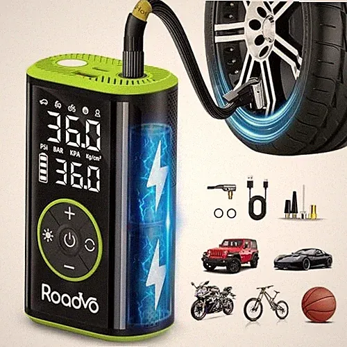 Tire Inflator Portable Air Compressor – 150 PSI Cordless Bike Pump with