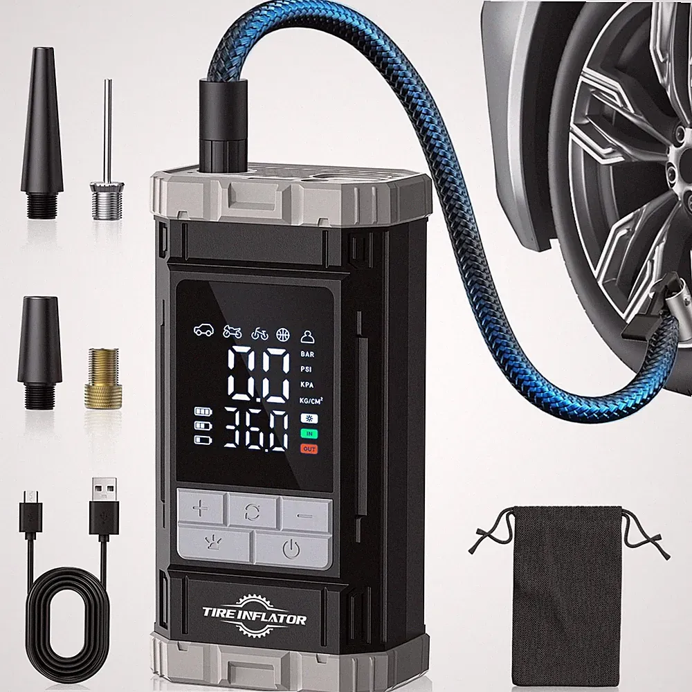 Tire Inflator Portable Air Compressor, 2X Fast Air Pump with Digital Gauge 15...